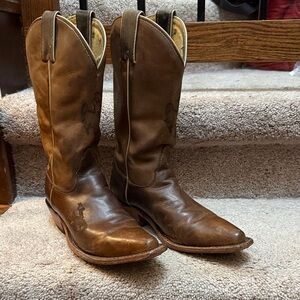 Nocona Tan Leather Western Boots Size 7.5